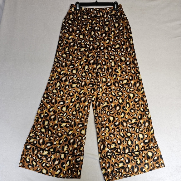 EXPRESS X LADYGANG Leopard Print Wide-Leg Pants - Picture 1 of 13